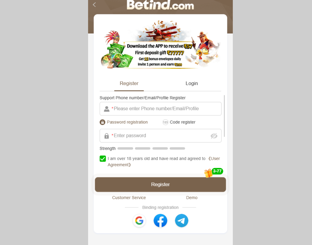 BetInd betting platform India dashboard